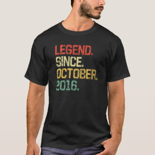 6 jaar oude jongens meisjes legend sinds oktober 2 t-shirt