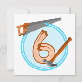 6 jaar oude Jongensbouwer Gereedschap Verjaardagso Kaart (Voorkant)