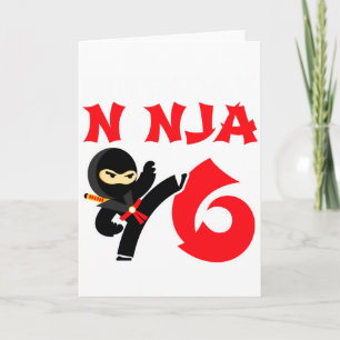 6 Jaar Oude Karate Ninja Feest Kids 6e Verjaardag Kaart