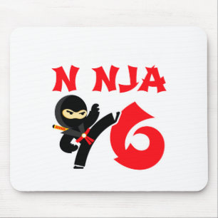 6 Jaar Oude Karate Ninja Feest Kids 6e Verjaardag Muismat