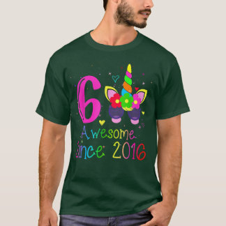 6 jaar oude meisjes Geweldige sinds 2016 6e verjaa T-shirt