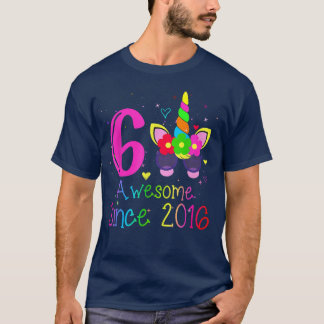 6 jaar oude meisjes Geweldige sinds 2016 6e verjaa T-shirt