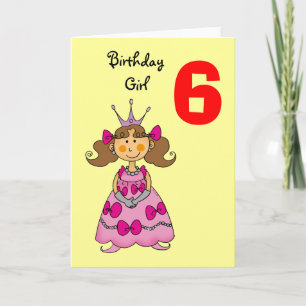 6 jaar oude prinses (bruin haar) kaart