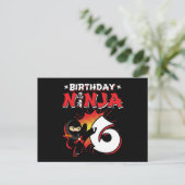 6 Jaar Oude Strips Ninja 6e Verjaardag Briefkaart (Staand voorkant)