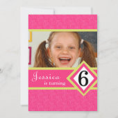 6 jaar oude uitnodiging van de Birthday Party Zebr (Voorkant)