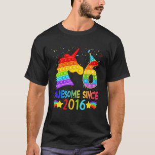 6 jaar oude Unicorn 6e verjaardag meisje Unicorn P T-shirt