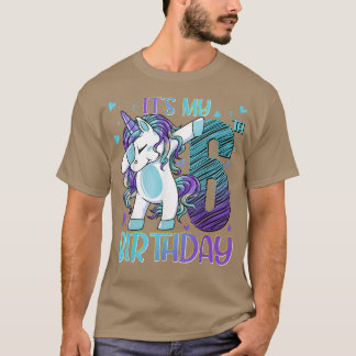 6 jaar oude Unicorn Dabbing 6th Birthday Girl Unic T-shirt