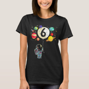 6 jaar oude verjaardag jongen astronaut 6de verjaa t-shirt