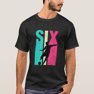 6 jaar Oude verjaardag van 6 jaar Retro Soccer T-shirt