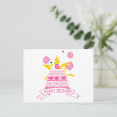 6 jaar oude verjaardagsCake Briefkaart (Staand voorkant)
