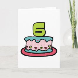 6 jaar oude verjaardagsCake Kaart