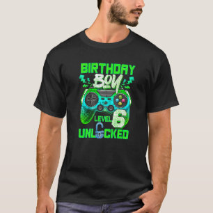 6 jaar oude videogames gameniveau 6-jarige jongen t-shirt