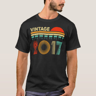6 jaar oude Vintage 2017 6th Birthday Retro T-shirt