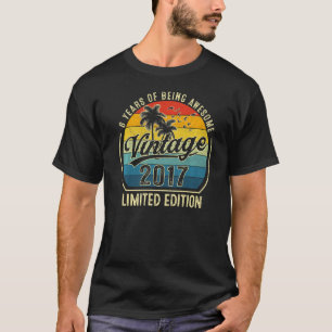 6 jaar oude Vintage 2017 6th Birthday Retro T-shirt