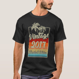 6 jaar oude Vintage 2017 6th Birthday Retro T-shirt