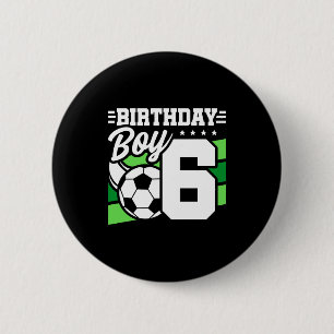 6 Jaar Oude Voetbalfeest 6e Verjaardag Jongen  Ronde Button 5,7 Cm
