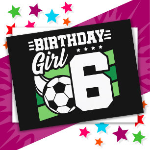 6 Jaar Oude Voetbalfeest 6e Verjaardag Meisje Briefkaart