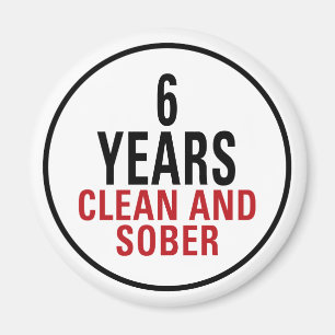 6 jaar Schone en Sober Magneet