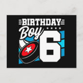 6 jarig feestje hockey thema 6e verjaardag jongen briefkaart (Voorkant)