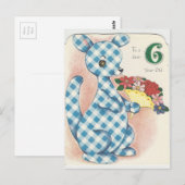 6-jarige Happy Birthday Kangaroo Briefkaart (Voorkant / Achterkant)