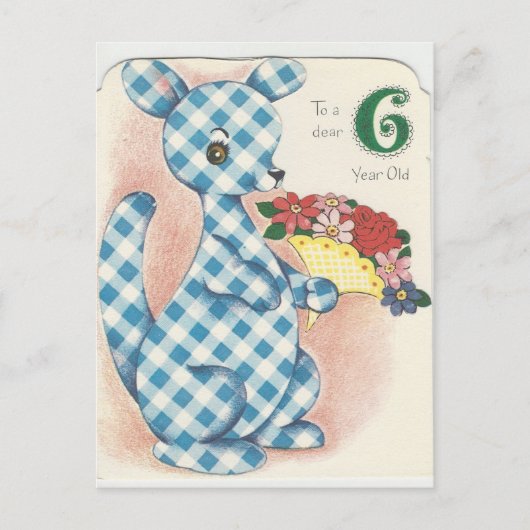 6-jarige Happy Birthday Kangaroo Briefkaart (Voorkant)