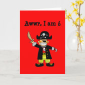 6 jarige piraat jongen kaart (Gele Bloem)