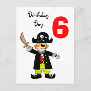 6-jarige piratenjongen briefkaart