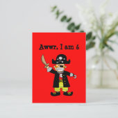 6-jarige piratenjongen briefkaart (Staand voorkant)