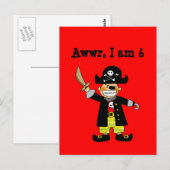 6-jarige piratenjongen briefkaart (Voorkant / Achterkant)