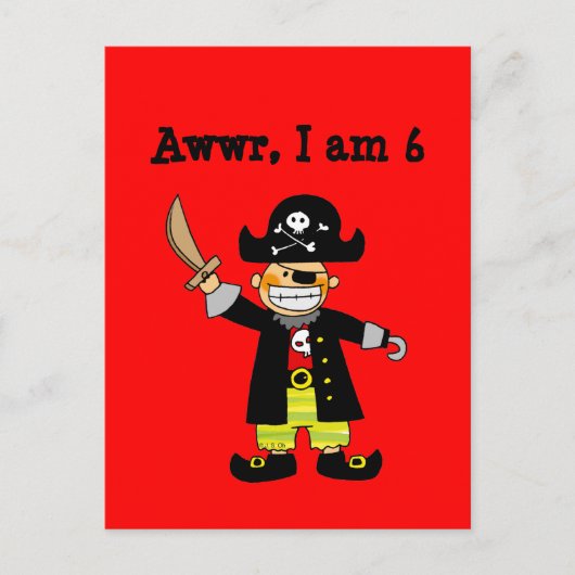 6-jarige piratenjongen briefkaart (Voorkant)