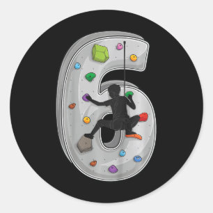 6-jarige rotsklimmen 6e verjaardagsavonturen C Ronde Sticker