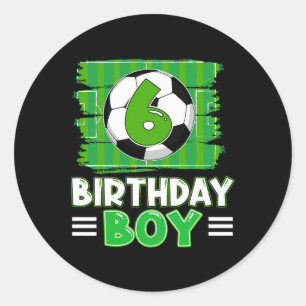 6 jarige verjaardag jongen voetbal 6de verjaardags ronde sticker