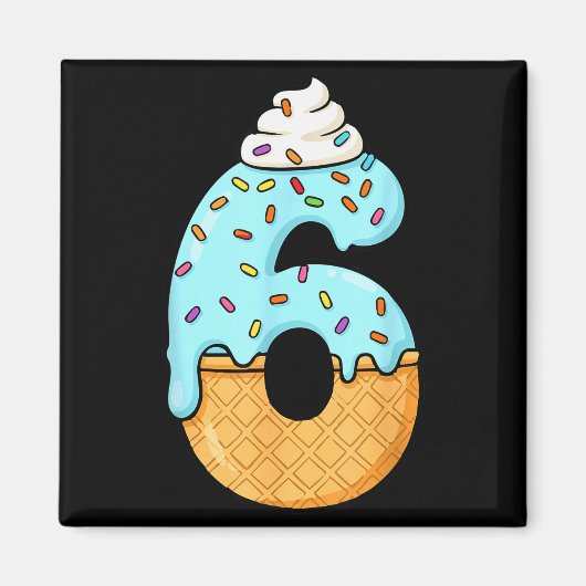 #6 Jersey Uniform Drip Teen Slang, Funny Ice Cream Magneet (Voorkant)