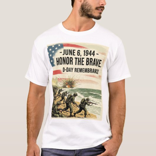 6 juni D-Day Remembrance T-shirt (Voorkant)