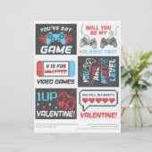 6 Kaarten voor videospellen Kinder klaslokaalValen Briefhoofd (Staand voorkant)