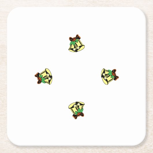 (6) Kerstbellen Kartonnen Onderzetters (Voorkant)