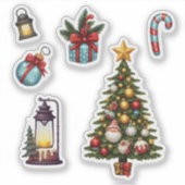 6 Kerstvakantie Stickers (Voorkant)
