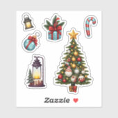 6 Kerstvakantie Stickers (Vel)
