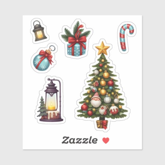 6 Kerstvakantie Stickers (Vel)