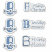 6 Kinder-vensterlaptop waterbestendige blauwe mono Sticker (Voorkant)