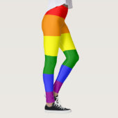 6 Kleur Pride Vlag Regenboog Gestreept LGBT Leggings (Rechts)