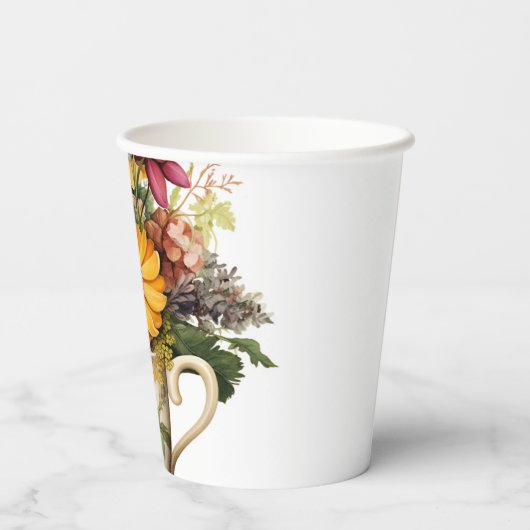 6 kopjes bloem papieren bekers (Achterkant)