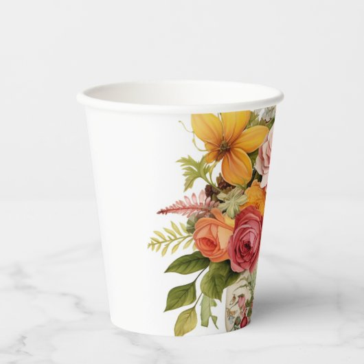 6 kopjes bloem papieren bekers (Voorkant)