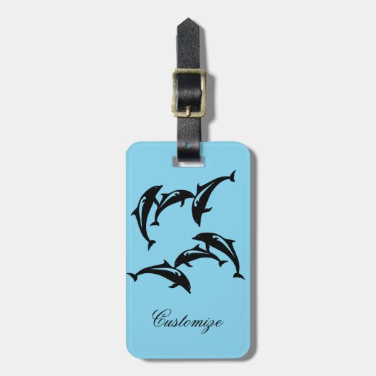 6 Leapingbruinvissen Thunder_Cove Bagagelabel (Voorkant verticaal)