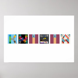 6-letter naam bordspel alfabet poster