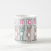 6 Letter-naam met Fun Rabbits Coffee-Mok Koffiemok (Center)