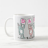 6 Letter-naam met Fun Rabbits Coffee-Mok Koffiemok (Links)