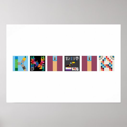 6-Letter-naambordgymalfabet Poster (Voorkant)