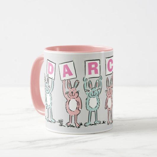 6 Letterbenaming met Mok van vlinderkonijnen (Voorkant links)