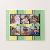 6 lichtcollage groene strepen legpuzzel (Horizontaal)